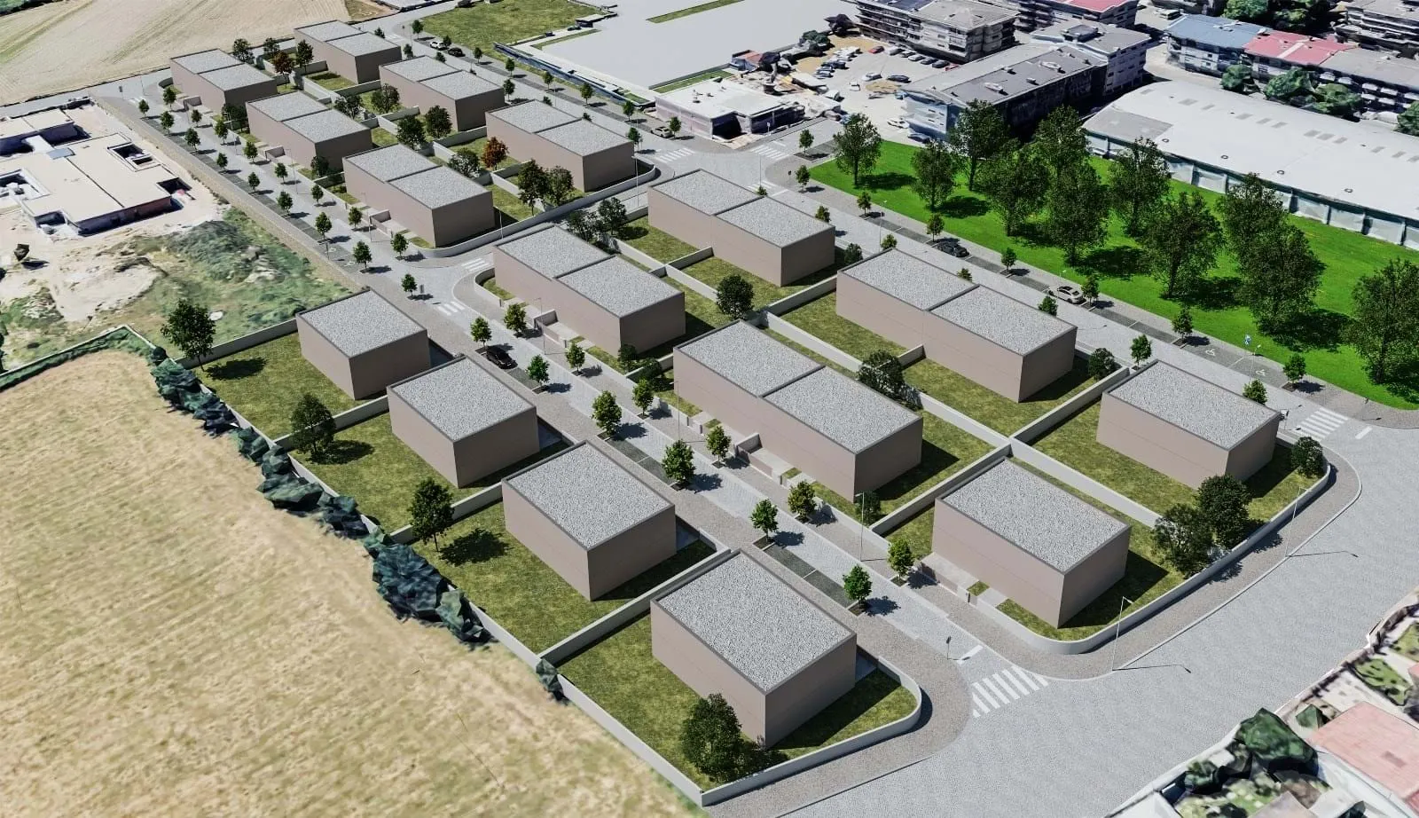 Lote de terreno, com infraestruturas e urbanizado, para moradia