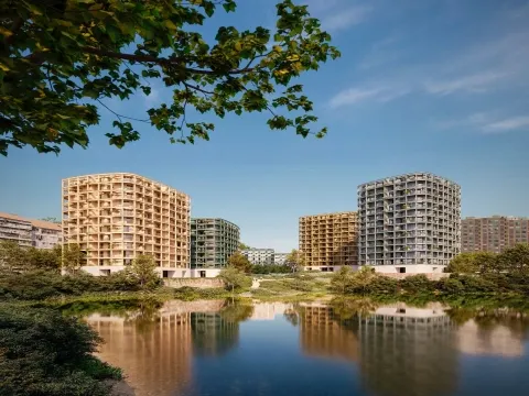 Empreendimento residencial moderno localizado na zona de Arca d’Água