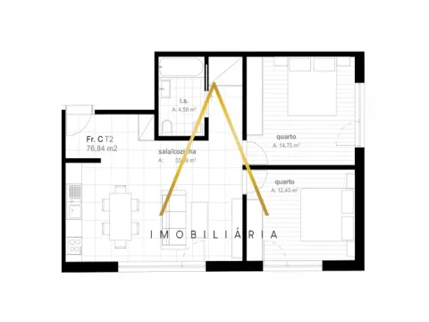 Apartamento T2 no centro da cidade