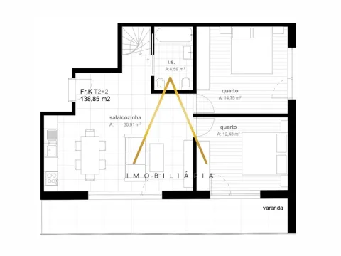 Apartamento T2+2 Duplex no centro da cidade