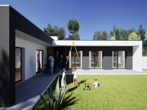 Moradia Isolada T3, inserida em 663 m2 de terreno.