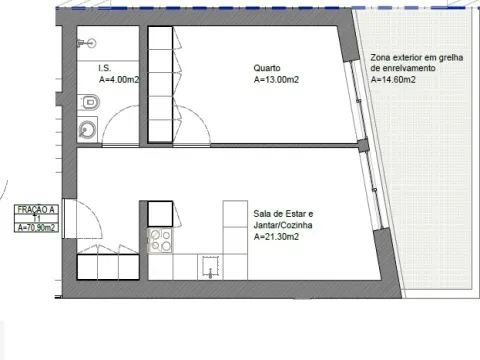 Apartamento T1 com Lugar de Garagem e Terraço – Câmara de Matosinhos