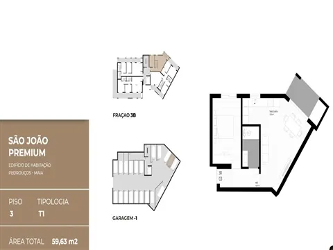 Apartamento T1 em Construção com Varanda e Lugar de Estacionamento | Pedrouços, Maia