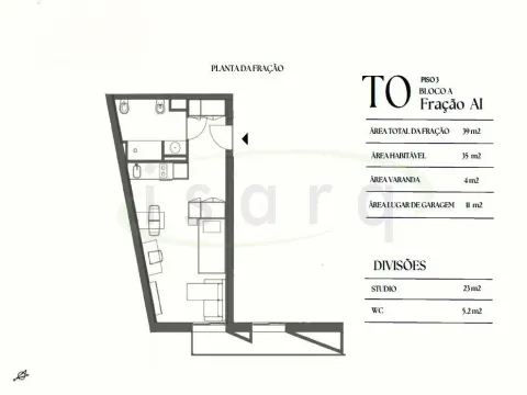 Studio avec balcon et place de parking à proximité du Campus Universitaire