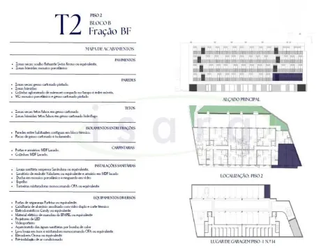 Apartamento T2 com varanda e lugar de garagem em edifício com jardim.