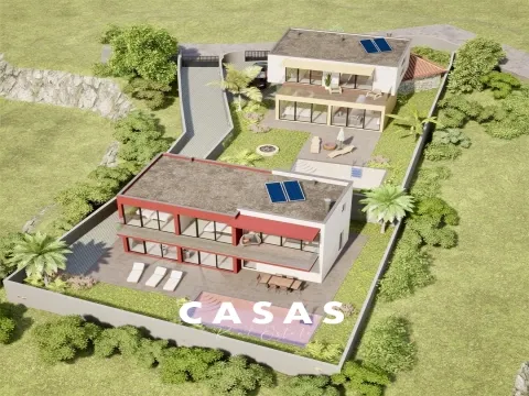 Lote de terreno com 870m2 e com projeto aprovado para construção de duas moradias na Ponta Do Pargo