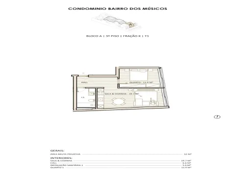 Apartamento T1 na Boavista
