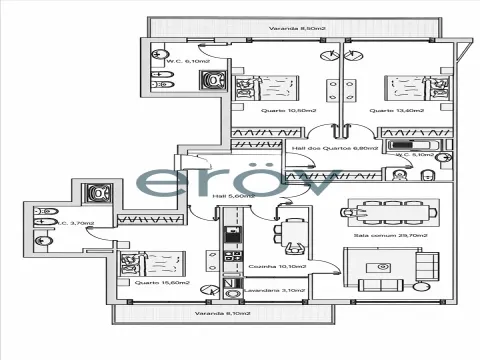 Apartamento T3 C/ 2 Suites em Gondomar