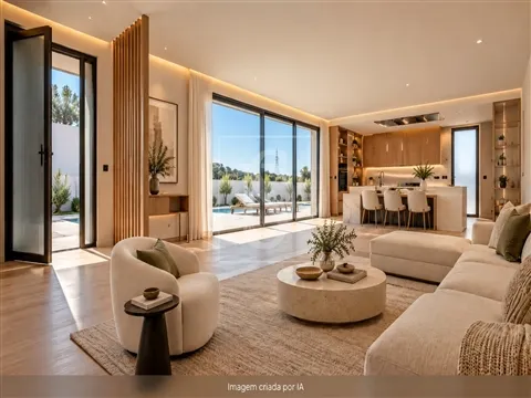 Moradia T4 Térrea de Luxo com 4 Suítes e Piscina | Arquitetura Contemporânea